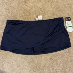 NWT Anne Cole Signature Navy Swimsuit Bottoms Skirt L